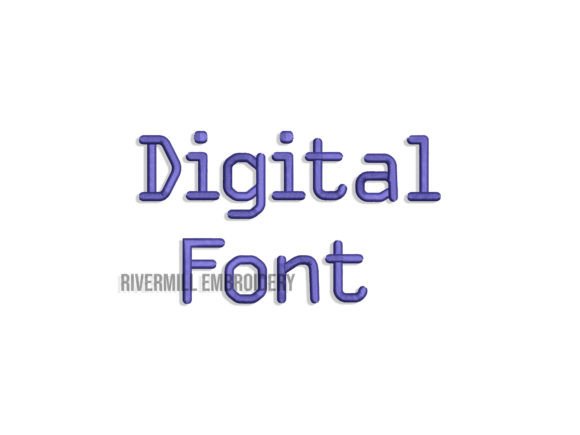 2 Digital Style Embroidery Font